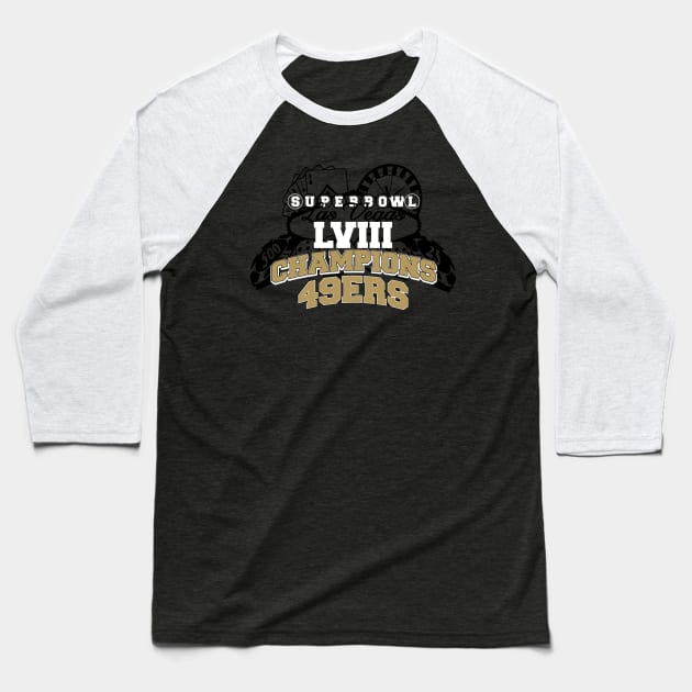 49ers Super Bowl LVIII Champions 2024 Baseball T-Shirt by CovpaTees